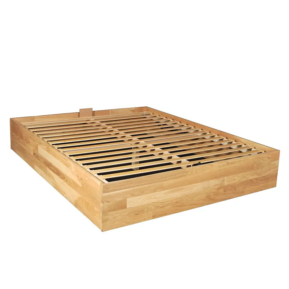 Weber Industries Lit coffre 160x200cm BEN + sommier/ Chêne massif huilé New