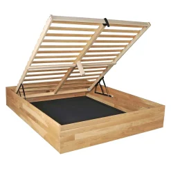 Weber Industries Lit coffre 160x200cm BEN + sommier/ Chêne massif huilé New