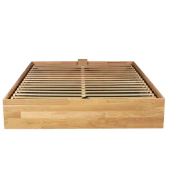 Weber Industries Lit coffre 160x200cm BEN + sommier/ Chêne massif huilé New