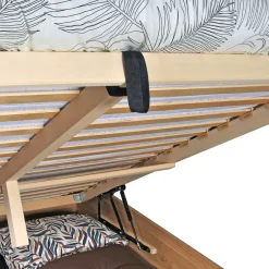 Weber Industries Lit coffre 160x200cm BEN + sommier/ Chêne massif huilé New