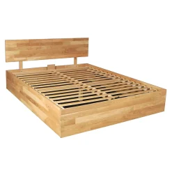 Weber Industries Lit coffre 160x200cm MILO avec tête de lit + sommier/ Chêne massif huilé Sale