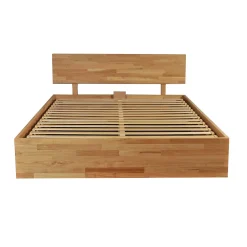 Weber Industries Lit coffre 160x200cm MILO avec tête de lit + sommier/ Chêne massif huilé Sale