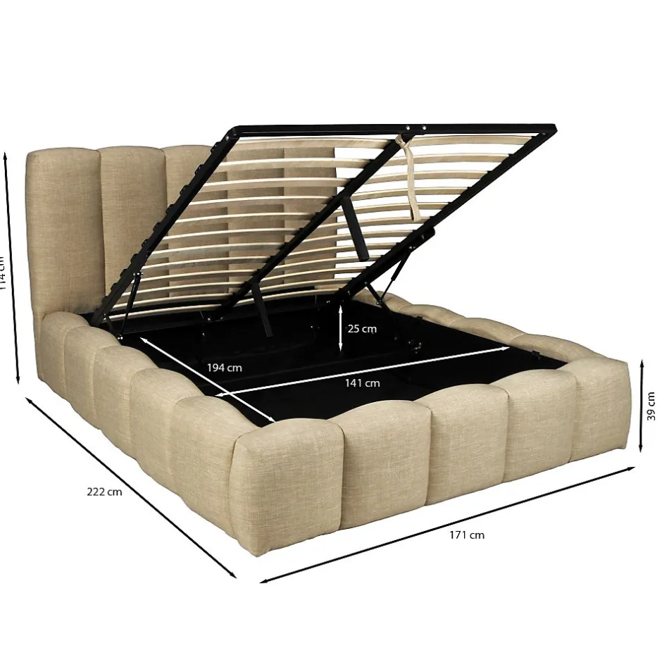 Weber Industries Lit coffre 140x190cm NEST + 1 sommier / Beige
