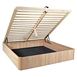 Weber Industries Lit coffre 180x200cm VERSO + 1 sommier / Décor Chêne Blanchi New