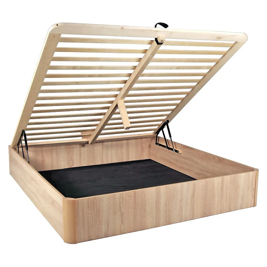 Weber Industries Lit coffre 180x200cm VERSO + 1 sommier / Décor Chêne Blanchi New