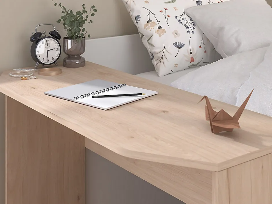 Enfant Vente-unique Lit combiné 90 x 190/200 cm - Coloris : Naturel et blanc + Sommier - MIVONA
