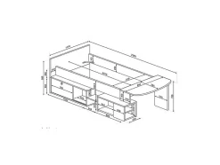Vente-unique Lit combiné 90 x 200 cm avec bureau et rangements - Blanc et naturel + Sommier + Matelas - PALOMA Discount