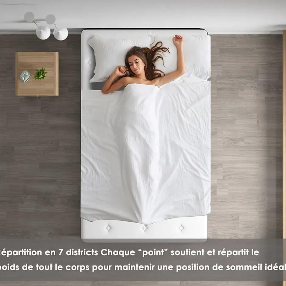 Teeno Lit combiné avec matelas à ressorts et cadre de lit en fer, 18 cm d'épaisseur, 90 x 190 cm, 6 pieds.