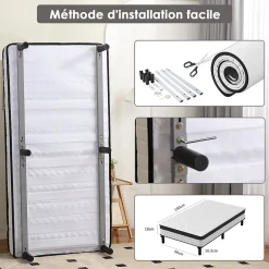 Teeno Lit combiné avec matelas à ressorts et cadre de lit en fer, 18 cm d'épaisseur, 90 x 190 cm, 6 pieds.