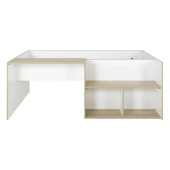 Diagone Lit combiné enfant OSCAR - 90 x 190 cm - Chene clair / Blanc - Sale