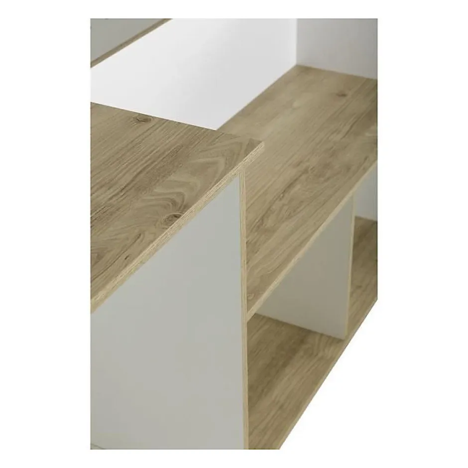 Diagone Lit combiné enfant OSCAR - 90 x 190 cm - Chene clair / Blanc - Sale