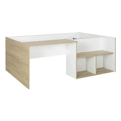 Diagone Lit combiné enfant OSCAR - 90 x 190 cm - Chene clair / Blanc - Sale