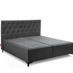 Konsimo Lit continental ARDEA 160x200 cm, tête de lit matelassée en velours, anthracite Best