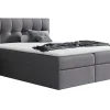 Mobilier1 Lit continental Baltimore 128, Unique, Gris, Tissu, Disponible