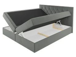 Mobilier1 Lit continental Baltimore 159, Double, Bleu, Tissu, Disponible Online