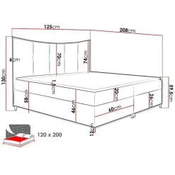 Mobilier1 Lit continental Baltimore 178, Unique, Vert, Tissu, Disponible Clearance