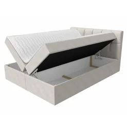 Mobilier1 Lit continental Baltimore 128, Unique, Gris, Faux cuir, Disponible Sale