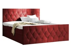 Mobilier1 Lit continental Baltimore 161, Unique, Rouge, Tissu, Disponible Sale