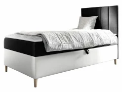 Mobilier1 Lit continental Baltimore 170, Unique, Gris, Faux cuir, Disponible