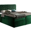 Mobilier1 Lit continental Baltimore 148, Unique, Vert, Tissu, Disponible