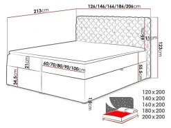 Mobilier1 Lit continental Baltimore 148, Unique, Vert, Tissu, Disponible