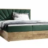 Mobilier1 Lit continental Baltimore 191, Double, Vert, Tissu, Disponible