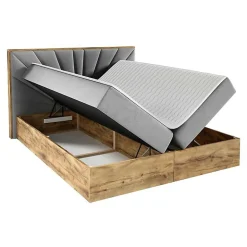 Mobilier1 Lit continental Baltimore 191, Double, Vert, Tissu, Disponible