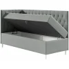 Mobilier1 Lit continental Baltimore 167, Unique, Gris, Faux cuir, Disponible Discount