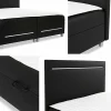 Mobilier1 Lit continental Baltimore 174, Double, Noir, Faux cuir, Disponible Online