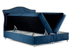 Mobilier1 Lit continental Baltimore 135, Double, Bleu, Tissu, Disponible