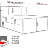 Mobilier1 Lit continental Baltimore 154, Double, Rouge, Tissu, Disponible New