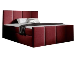 Mobilier1 Lit continental Baltimore 154, Double, Rouge, Tissu, Disponible New