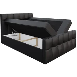 Mobilier1 Lit continental Baltimore 138, Double, Marron, Faux cuir, Disponible Sale
