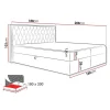 Mobilier1 Lit continental Baltimore 190, Double, Noir, Tissu, Disponible Hot