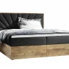 Mobilier1 Lit continental Baltimore 191, Double, Noir, Tissu, Disponible