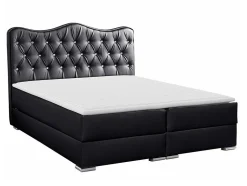 Mobilier1 Lit continental Baltimore 162, Double, Noir, Faux cuir, Disponible New