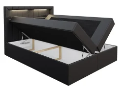 Mobilier1 Lit continental Baltimore 131, Double, Gris, Faux cuir, Disponible Best