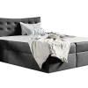 Mobilier1 Lit continental Baltimore 157, Double, Gris, Tissu, Disponible