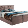 Mobilier1 Lit continental Baltimore 146, Double, Rose, Tissu, Disponible