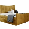 Mobilier1 Lit continental Baltimore 177, Double, Jaune, Tissu, Disponible