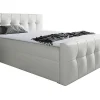 Mobilier1 Lit continental Baltimore 138, Double, Blanc, Faux cuir, Disponible