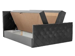 Mobilier1 Lit continental Baltimore 158, Double, Rose, Tissu, Disponible