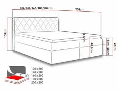 Mobilier1 Lit continental Baltimore 127, Unique, Vert, Tissu, Disponible Discount