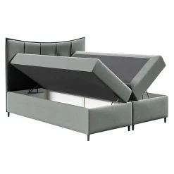 Mobilier1 Lit continental Baltimore 178, Unique, Jaune, Tissu, Disponible