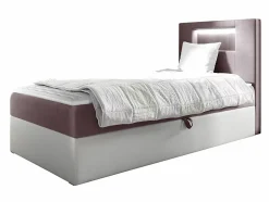 Mobilier1 Lit continental Baltimore 169, Unique, Pourpre, Faux cuir, Disponible