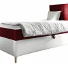 Mobilier1 Lit continental Baltimore 170, Unique, Rouge, Faux cuir, Disponible
