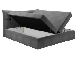 Mobilier1 Lit continental Baltimore 157, Double, Turquoise, Tissu, Disponible