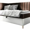 Mobilier1 Lit continental Baltimore 164, Unique, Marron, Faux cuir, Disponible