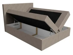 Mobilier1 Lit continental Baltimore 126, Double, Rouge, Tissu, Disponible Outlet