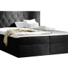 Mobilier1 Lit continental Baltimore 159, Double, Noir, Tissu, Disponible Discount